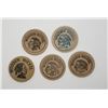 Image 2 : 5-WOODEN NICKELS - ALL DIFFERENT - SEE DESCRIPTION