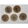 Image 2 : 5-WOODEN NICKELS - ALL DIFFERENT - SEE DESCRIPTION