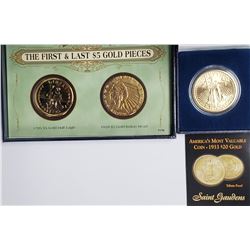 TRIBUTE COINS FIRST & LAST $5 GOLD