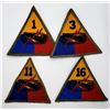 Image 1 : 4 Different Armored Brigade Patches 1st, 3rd, 11th