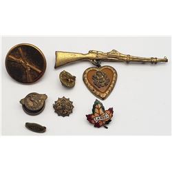 WWII SWEETHEART PIN - RIFLE / HEART;