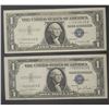 Image 1 : 2-AU/CU STAR NOTE $1 SILVER CERTIFICATES
