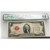 Image 1 : 1928D $2 RED SEAL LEGAL TENDER NOTE PMG 64