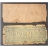 Image 2 : 1864 $20 & 1863 $1 CONFEDERATE NOTES