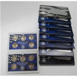 10 - U.S. Proof Quarter Sets ( 1 SILVER)