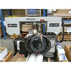 COSEN HYDRAULIC HORIZONTAL METAL CUTTING BAND SAW, MODEL SH-330ER, 3 HP, CONTROLS, EXTRA BLADES