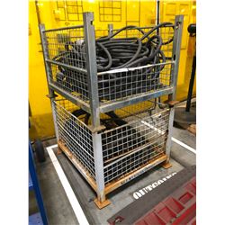 2 METAL CRATES WITH HEAVY DUTY ELECTRICAL CABLING