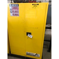 JUSTRITE 6' YELLOW FLAMMABLE STORAGE CABINET, NO CONTENTS