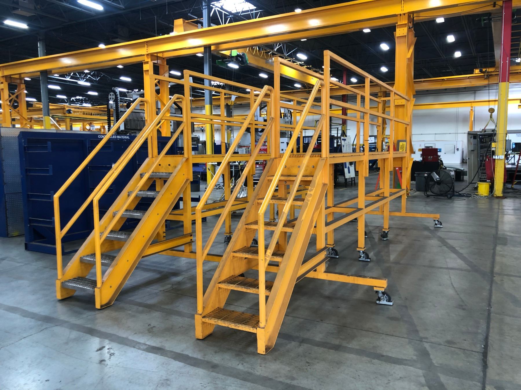 HEAVY DUTY MOBILE ELEVATED WORK PLATFORM, 5' HIGH 16.5' LONG BRIDGE ...