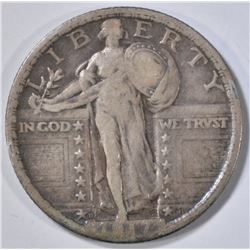 1917-D T-2 STANDING LIBERTY QUARTER VF