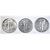 Image 1 : LOT OF 3 WALKING LIBERTY HALF DOLLARS