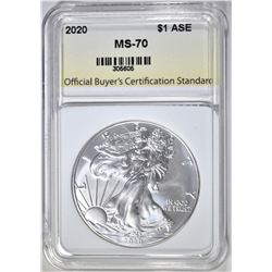 2020 AMERICAN SILVER EAGLE OBCS PERFECT GEM BU