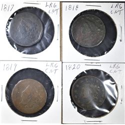 LOT OF 4 LARGE CENTS: