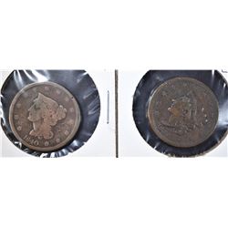 1839 VF & 1840 G LARGE CENTS