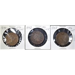 LOT OF 3 LARGE CENTS: