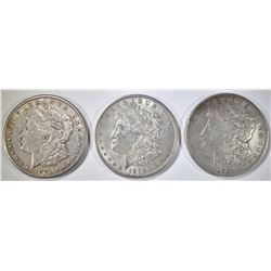 1921-S & 2 1921-D MORGAN DOLLARS  VF/XF