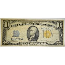 1934-A $10 SILVER CERTIFICATE SOUTH AFRICA