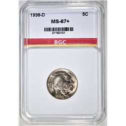 1938-D BUFFALO NICKEL  BGC SUPERB GEM +