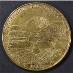 1855 OHIO STATE BRASS PERPETUAL CALENDAR TOKEN
