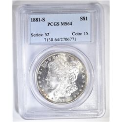 1881-S MORGAN DOLLAR  PCGS MS-64