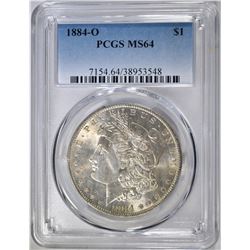 1884-O MORGAN DOLLAR, PCGS MS-64