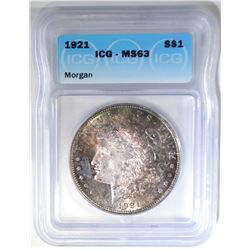 1921 MORGAN DOLLAR   ICG MS-63