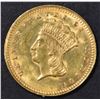 Image 1 : 1862 $1 GOLD INDIAN PRINCESS  BU