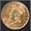 Image 1 : 1874 $1 GOLD INDIAN PRINCESS  BU