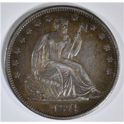 1871-S SEATED HALF DOLLAR  ORIG AU/UNC