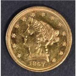 1857  $2.5 GOLD LIBERTY  NICE BU  PL