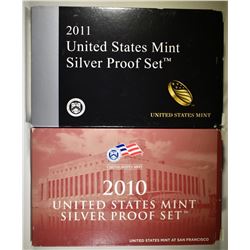 2010 & 2011 U.S. MINT SILVER PROOF SETS