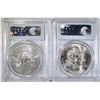 Image 2 : 2 PCGS GRADED AMERICAN SILVER EAGLES: