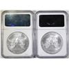 Image 2 : 2009 & 2010 AMERICAN SILVER EAGLES NGC MS-69