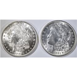 2 1921 MORGAN DOLLARS  CH BU