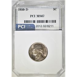 1950-D JEFFERSON NICKEL, PCI SUPERB GEM BU