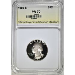 1982-S WASHINGTON QUARTER, OBCS PERFECT PR DCAM
