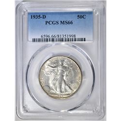 1935-D WALKING LIBERTY HALF PCGS MS-66