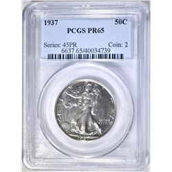 1937 WALKING LIBERTY HALF DOLLAR PCGS PR-65