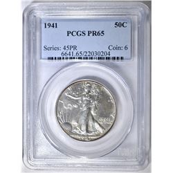1941 WALKING LIBERTY HALF DOLLAR PCGS PR-65