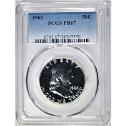1962 FRANKLIN HALF DOLLAR, PCGS PR-67