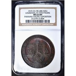 1915 LOUISIANA  AT PAN-PAC HK-406 NGC MS-62 BN
