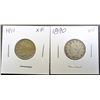 Image 1 : 1890 VF & 1911 XF LIBERTY NICKELS