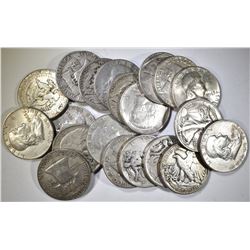 20-MIXED 90% SILVER U.S. HALF DOLLARS