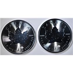 2-2020 BU CANADIAN SILVER MAPLE LEAF COINS
