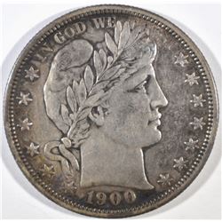 1900 BARBER HALF DOLLAR, XF