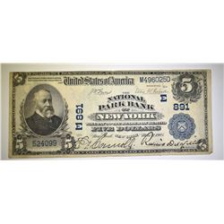 1902 $5.00 NATIONAL CURRENCY NEW YORK NY.VF