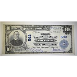 1902 $10 NATIONAL CURRENCY NEWCASTLE PA. XF