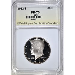 1982-S KENNEDY HALF DOLLAR OBCS PERFECT PR DCAM
