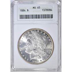 1884 MORGAN DOLLAR, ANACS MS-65