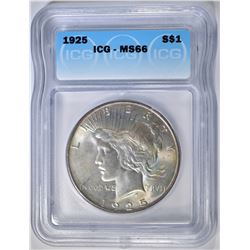 1925 PEACE DOLLAR ICG MS-66